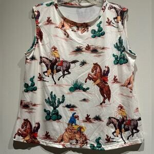 5/$20- NWOT Ride ‘em Cowboy sleeveless shirt in XXL